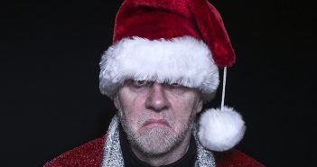 A man wearing a santa hat.