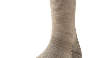 A men's hiking sock in beige.