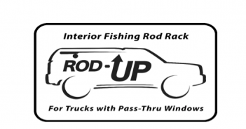 Interior fishing rod rack rod up for trucks with pass through windows.