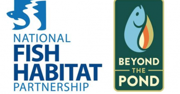 The national fish habitat partnership logo and the pond logo.