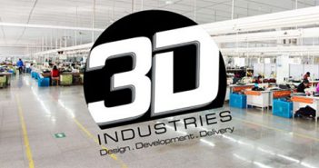 3d industries logo in a factory.