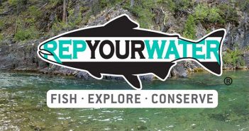 The logo for rep your water fish explore conserve.