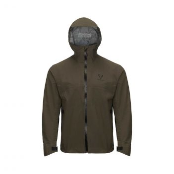 The men's hooded jacket in olive green.