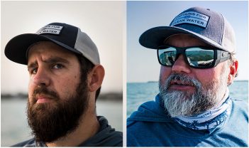 Two pictures of a man with a beard and a hat.