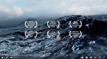 A video of the ocean with a number of awards on it.