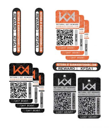 A set of qr codes and a qr tag.