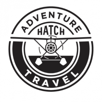 Adventure hatch travel logo.