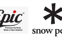 Logos of Epic Fly Rods with text "Premium Fly Rods Made in New Zealand" and Snow Peak with stylized asterisk symbol.