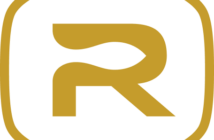 A gold letter "R" inside a rounded square-shaped border on a transparent background.